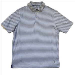 Daniel Cremieux Light Blue and White Striped Polo